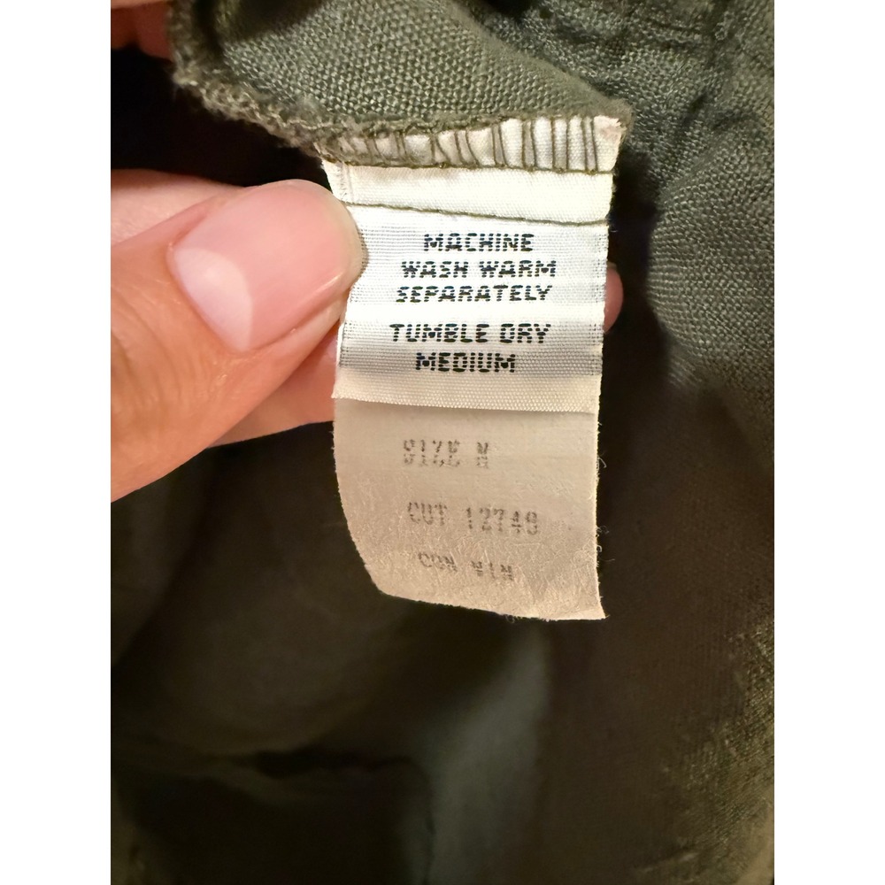 Cut Loose Womens Olive Green 100% Linen Button Front Cinch Back Vest Size M USA - Picture 5 of 9